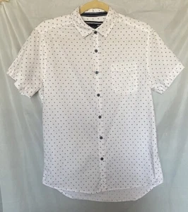 NYC Descendant Shirt Men’s Small Slim Fit Flex Top White & Black Button Up - Picture 1 of 6