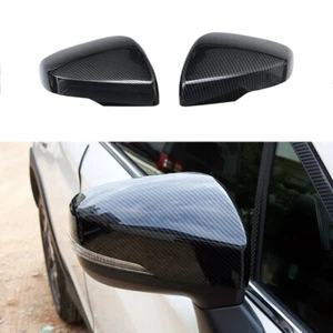 Carbon fiber Rearview Mirror Side Cover Trim Decor Fits Subaru Forester 2019-24 - Picture 1 of 8