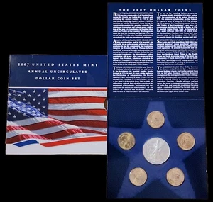 2007 6-Coin U.S. Mint Annual Uncirculated Dollar Set Silver Eagle - Picture 1 of 19