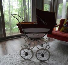 Vintage 70s Baby Doll Carriage Buggy Pram Stroller - Brown - Toy 