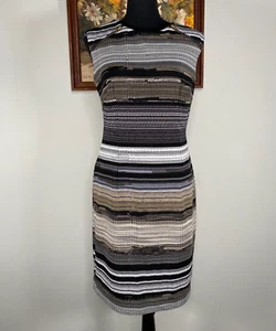 Karin Stevens Pencil Dress Women's 6 Multicolor Striped Pullover Casual - Picture 1 of 11