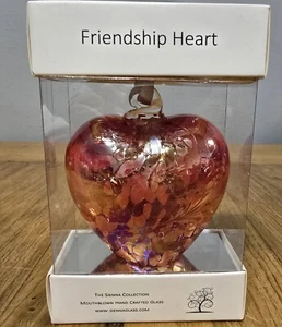 The Sienna Collection Mouthblown Handcrafted Glass Friendship Heart Ornament NIB - Picture 1 of 6