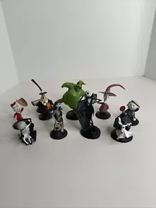 Set Of 9 NIGHTMARE BEFORE CHRISTMAS DISNEY PLAY FIGURE TOY CAKE TOPPER - Rare - Picture 1 of 13