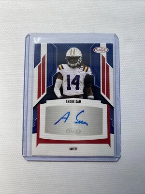 2024 Sage Football Andre Sam Red Foil Auto #A-AS LSU-Eagles-2 - Image 1 of 2
