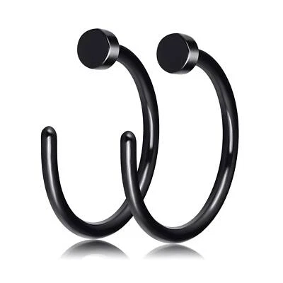 2-5Pcs 20G Nose Hoop Flat Top C-Shape Nose Ring Surgical Steel Lip Daith Earring - Image 1 of 4