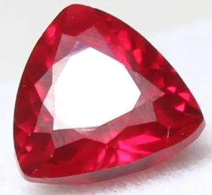 Natural 3.50 Ct Mogok Pigeon Blood Red Ruby 9x9 mm Trillion Certified Gemstone - Picture 1 of 8