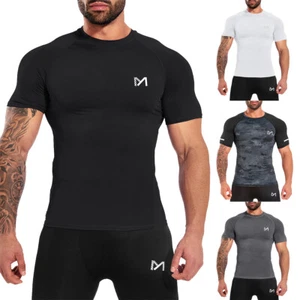 Herren Kompressionsshirt Kurzarm T-Shirts Schnell Trocknend Laufen Sportshirt - Bild 1 von 22