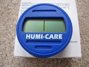Higrómetro digital redondo azul Humi-Care para humidores de cigarros - nuevo - Imagen 1 de 6