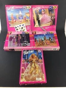 Vintage Lot of 5 Pre-owned Mattel Barbie 70-100 pc Jigsaw Puzzles (1996-2000) - Picture 1 of 10