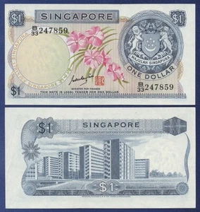 SINGAPORE 1 DOLLAR P-1b Dr. Goh Keng Swee CHOICE UNC PREFIX B33 - Picture 1 of 1