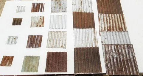 SALE! (#12) 20 pcs RECLAIMED CORRUGATED METAL TIN ROOFING PANELS Cover