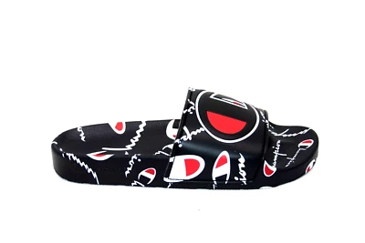 CHAMPION SLIDE IPO WARPED BLACK CP101071Y BIG KIDS SANDAL SLIP ON - Image 1 of 4