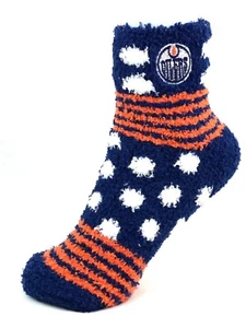 Edmonton Oilers Hockey Homegator marineblaue und orange unscharfe Socken - Bild 1 von 3