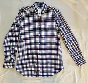 Camisa ajustada Banana Republic a cuadros púrpura, azul, negro, blanco - Talla M ¡NUEVA CON ETIQUETAS! - Imagen 1 de 2