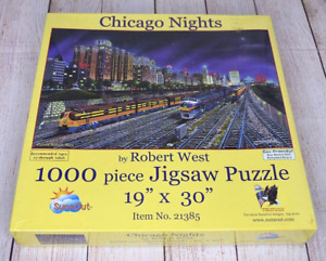 NEW SEALED Chicago Nights 1000 PC Jigsaw Puzzle by Robert West 19x30 (2008)