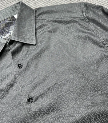 Camisa Robert Graham Para Hombre Grande Negra Manga Larga Con Botones Geométrica Foto 1 de 4