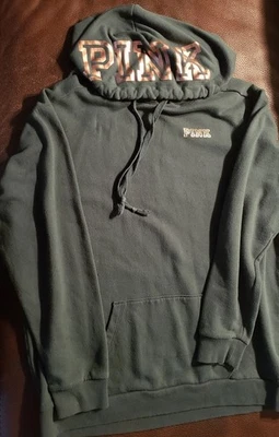 Moletom com capuz verde Victoria's Secret rosa médio - Imagem 1 de 2