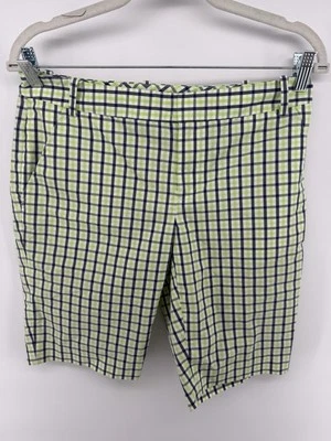 Pantalones cortos de golf para mujer Polo Ralph Lauren talla 4 verde blanco cuadros guinga #L Foto 1 de 3