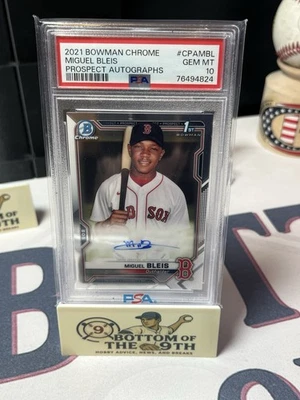 2021 Bowman Chrome 1st Auto Miguel Bleis #CPA-MBL PSA 10 GEM - Image 1 of 2