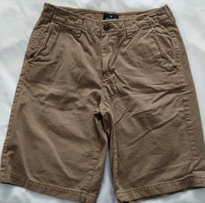 NW MEN AMERICAN EAGLE LONGBOARD CAMEL KHAKI COTTON BERMUDA TWILL SHORTS 32 - 34 - Picture 1 of 10