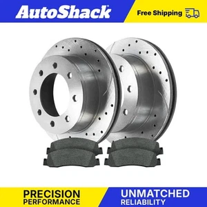 Front Drilled Slotted Brake Rotors Ceramic Pads for Ford F-250 Super Duty - Picture 1 of 7