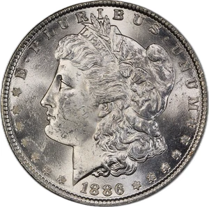 1886 $1 Morgan Silver Dollar Brilliant Uncirculated US Coin 90% Silver - Picture 1 of 3