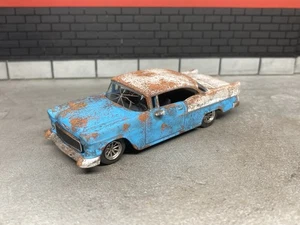 1955 Chevy Bel Air Weathered Custom 1/64 Diecast Barn Find Style Majorette - Picture 1 of 24