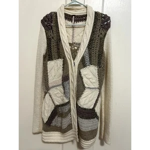 Free People Patchwork Strick Mohair Wolle Cardigan Einzelhandel $ 248 Größe Small - Bild 1 von 7