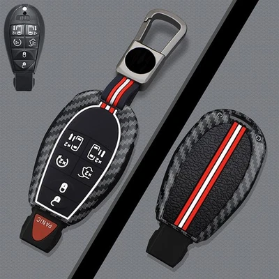 For Jeep For Chrysler For Dodge Caravan Zinc Alloy Silicone Car Key Case Cover Foto 1 de 4