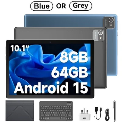 2025 Android 15 Tablet 64GB ROM 10 inch WiFi 6000mah Dual Camera Touch WIFI PC - Image 1 of 4