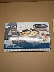 Anolon Advanced Hard-Anodized Nonstick 3-Piece Cookware Set. Bronze - Picture 1 of 9