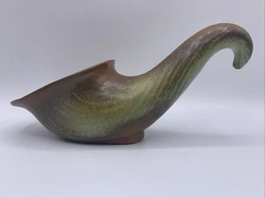 Vintage Frankoma Pottery-Green Turquoise Cornucopia/Horn Of Plenty-9” Vase - Picture 1 of 7