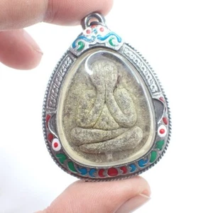 Thai PHRA AMULETT Anhänger Thailand alt Buddhistisch Meditation Perle Asien Handel Nachlass - Bild 1 von 6
