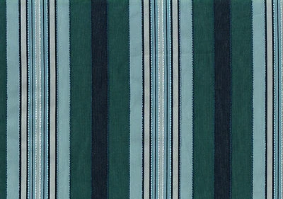 Robert Allen Fabric Hull Aegean Stripe Blue Light Beige Drapery and Upholstery - Image 1 of 2