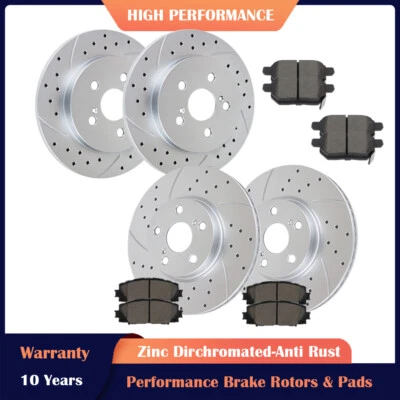 Kit de frenos delanteros traseros rotores pastillas cerámicas frenos para Toyota Corolla Matrix Disc Foto 1 de 4