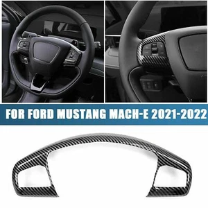 Carbon fiber Car Steering wheel switch cover Trim For Ford Mustang Mach-E 21-22 - Picture 1 of 7