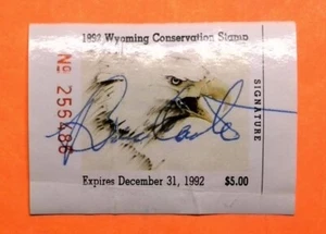1992 Wyoming Conservation Hunting Fishing Stamp License Tag...Free Shipping! - Picture 1 of 1
