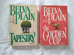 belva plain the golden cup And Tapestry Hardcover novels Vtg Books - Picture 1 of 3