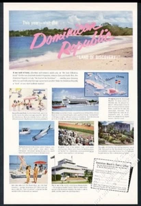 1954 República Dominicana playa sábalo pesca etc foto viaje vintage anuncio impreso - Imagen 1 de 1