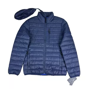 Club Room Mens Quilted Packable Puffer Jacket Navy Blue S - Picture 1 of 6