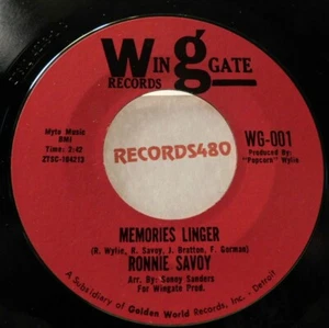 Ronnie Savoy 45 Wing Gate 001 Memories Linger / Loving You - Picture 1 of 2
