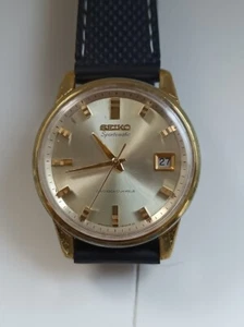 Seiko 7625-8060 silver sunburst dial from 1967 with new rubber strap - Picture 1 of 4