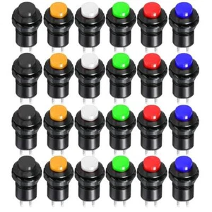 24 Stück 12 mm Rasten Drucktastenschalter SPST ON/OFF AC 250V/1,5A 125V/3A, Mini - Bild 1 von 6