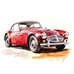 Austin Healey Car Watercolour Painting Poster Wall Art Print A3 A4 A5 - Picture 1 of 6