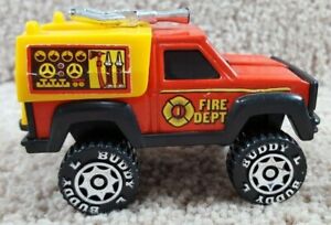 Vintage 1984 Plastic Toy Buddy L Corp Fire Dept Pick Up Emergency Truck Toy
