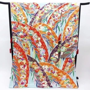 Vestido kimono Furisode L Seda Mujer Vestido de Boda Vintage Mangas Largas Floral Envío Grabado - Imagen 1 de 11