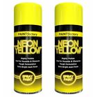 2x 200ml Bright Yellow Neon Spray UK Paint Colour Paint Aerosol DIY Matt Finish
