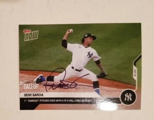 DEIVI GARCIA 2020 Topps Now Autographed Call-Up Card, MLB Debut- Yankees - Picture 1 of 10