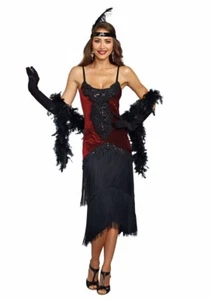 Adult's Womens Roaring 20s Million Dollar Baby Flapper Costume Dress Headpiece L - Picture 1 of 1