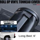 For 05-15 Toyota Tacoma 6 Ft Bed Lock & Roll-Up Tonneau Cover+White LED Lights